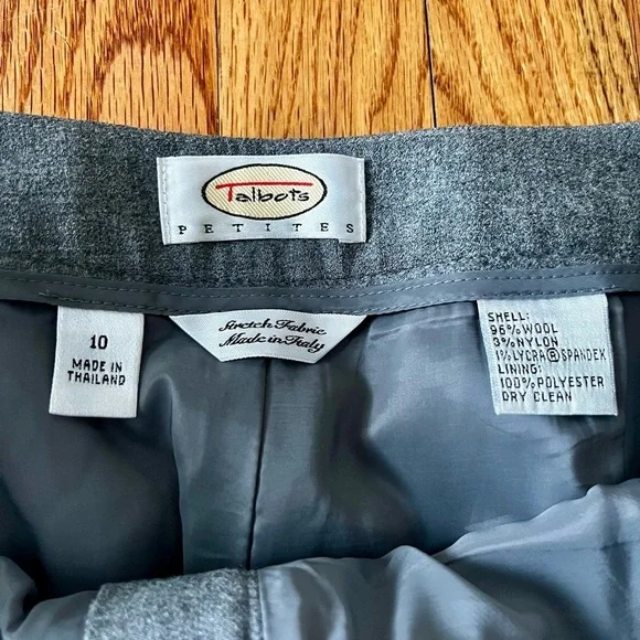Talbots Petites Women’s Size 10 Gray Wool Dress Slacks Pants Lined - Picture 2 of 10